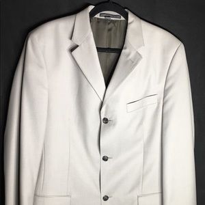 Mens white Suit Jacket 3 Buttons Sz 42 L by Cosani